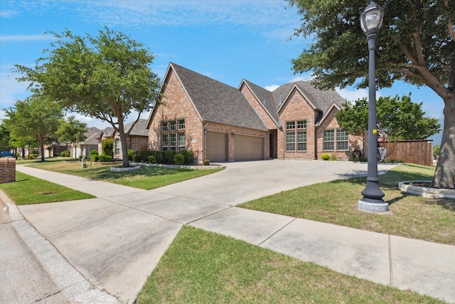 13929 Castlegate Dr, Frisco, TX 75035 - traditional home with brick siding, a garage, concrete driveway, and roof with shingles