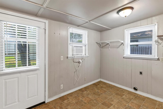 616 Bellevue Dr, Cleburne, TX 76033 - washroom featuring hookup for an electric dryer, baseboards, and cooling unit