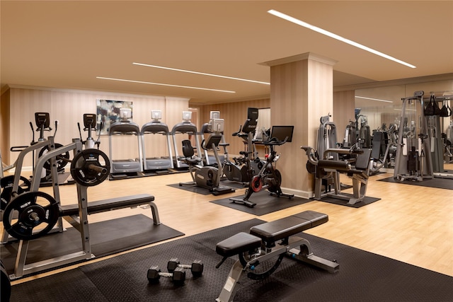 2525 N Pearl St Unit 1704, Dallas, TX 75201 - workout area featuring wood finished floors