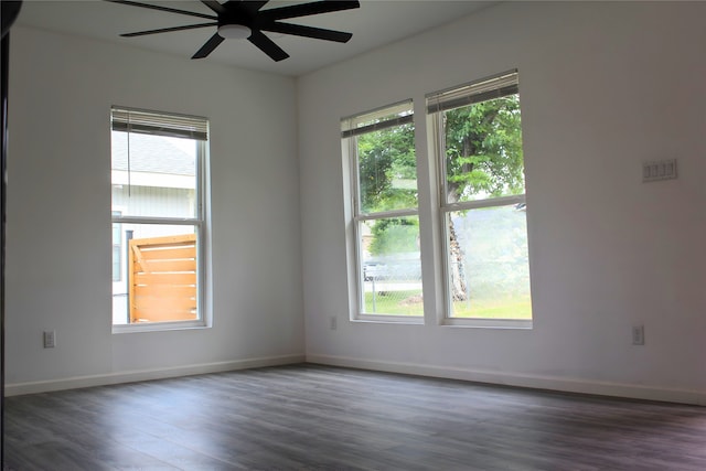 5117 Libbey Ave, Fort Worth, TX 76107 - empty room featuring a ceiling fan, wood finished floors, and baseboards