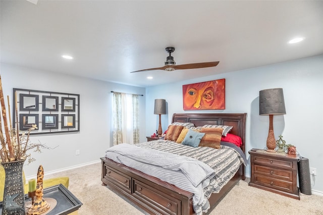 426 Brown Ave, Tuscola, TX 79562 - carpeted bedroom featuring recessed lighting, baseboards, and ceiling fan