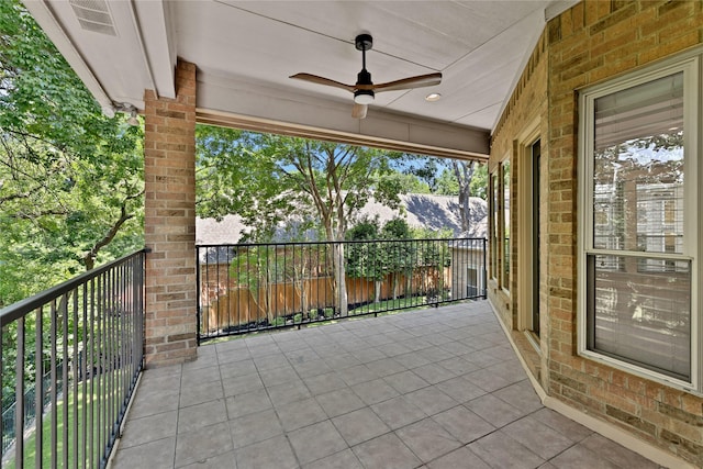 6628 Castle Pines Dr, Plano, TX 75093 - view of patio with a balcony and ceiling fan