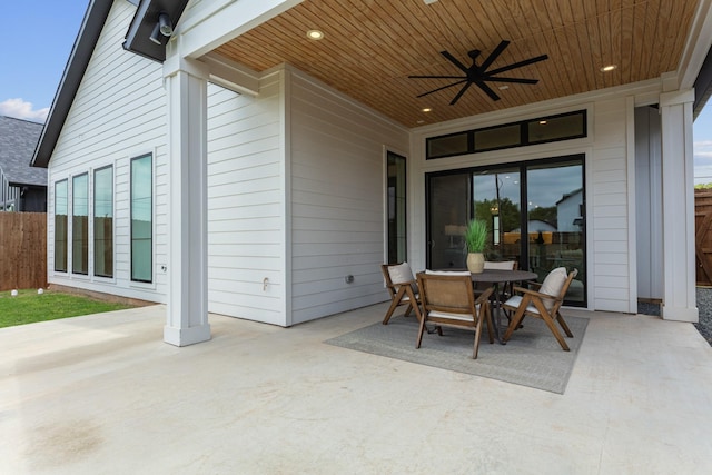 317 Rusk St, Roanoke, TX 76262 - view of patio with a ceiling fan and outdoor dining area