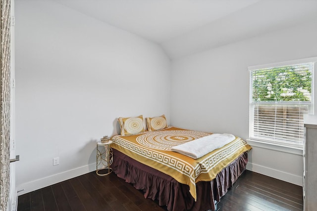 2801 Rosewood Way, Northlake, TX 76226 - bedroom with hardwood / wood-style flooring, baseboards, and lofted ceiling