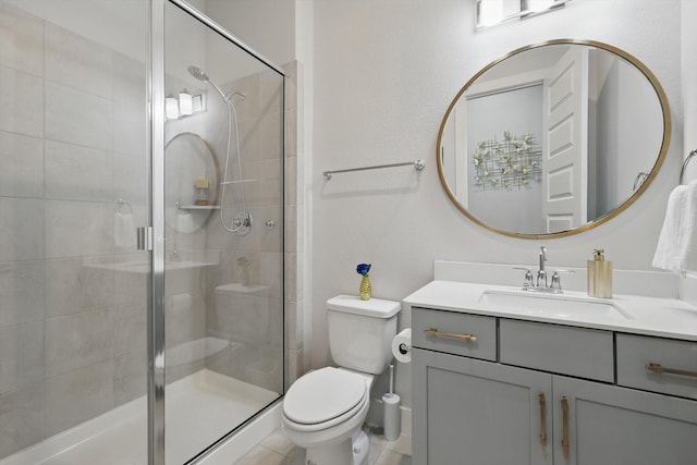 2801 Rosewood Way, Northlake, TX 76226 - bathroom featuring toilet, vanity, and a shower stall