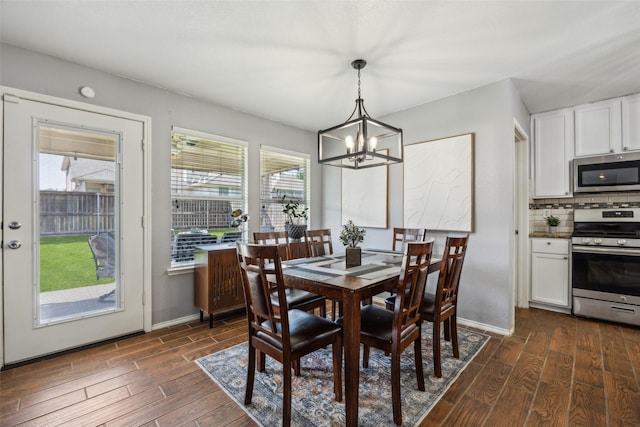 9121 Liberty Crossing Dr, Fort Worth, TX 76131 - dining space with dark wood-type flooring and a chandelier