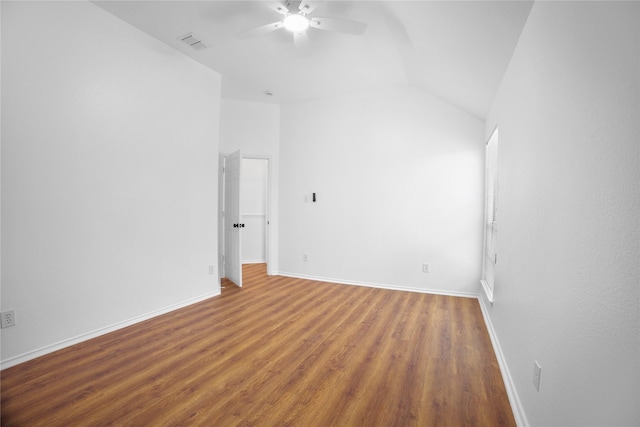 4321 Boca Raton Dr, The Colony, TX 75056 - additional living space featuring a ceiling fan, wood finished floors, baseboards, and vaulted ceiling