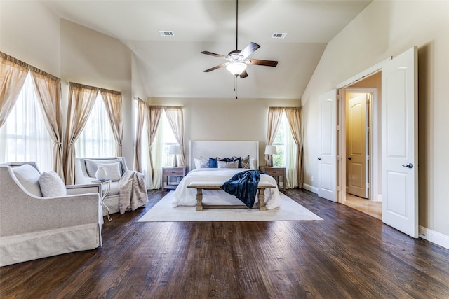 2028 Sterling Trace Dr, Keller, TX 76248 - bedroom featuring lofted ceiling, wood finished floors, baseboards, and a ceiling fan