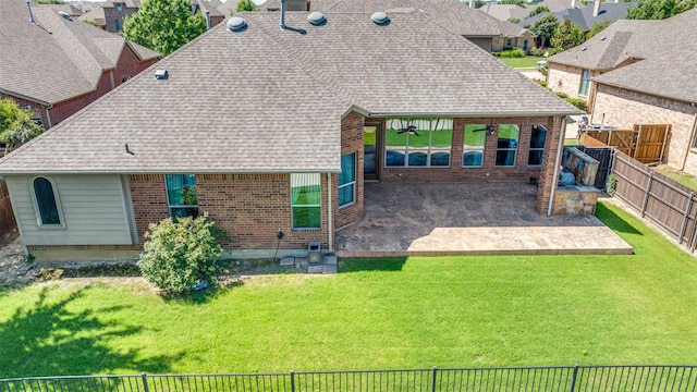 2028 Sterling Trace Dr, Keller, TX 76248 - rear view of house featuring brick siding, a patio area, a shingled roof, and a residential view