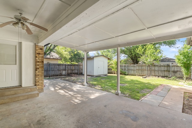 2111 Chippendale Dr, Mckinney, TX 75071 - view of patio / terrace with ceiling fan and entry steps