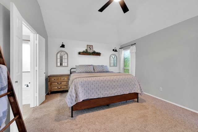 3214 Eagle Ln, Midlothian, TX 76065 - carpeted bedroom featuring baseboards, a ceiling fan, and lofted ceiling