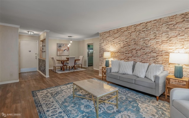3820 Fairfield Ave Unit 113, Shreveport, LA 71104 - living area featuring wood finished floors, ornamental molding, and baseboards