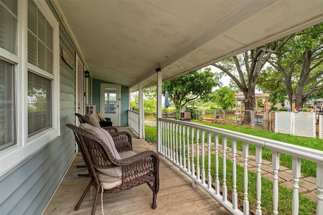5407 Water View Dr, Granbury, TX 76048 - view of wooden porch