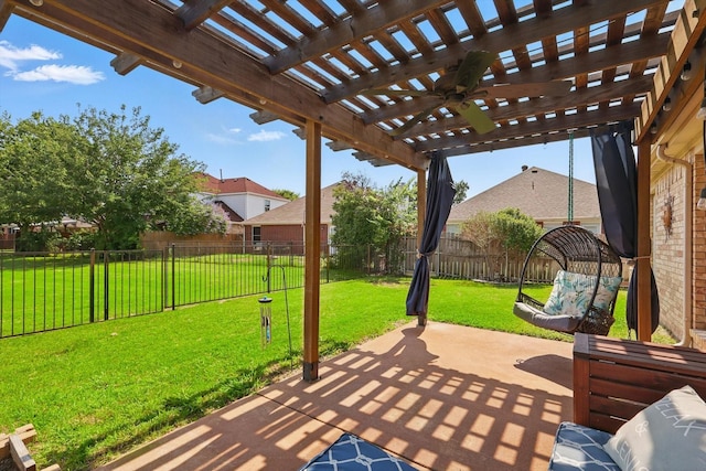 4408 Sunny Oak Ln, Corinth, TX 76208 - view of patio with a pergola and ceiling fan
