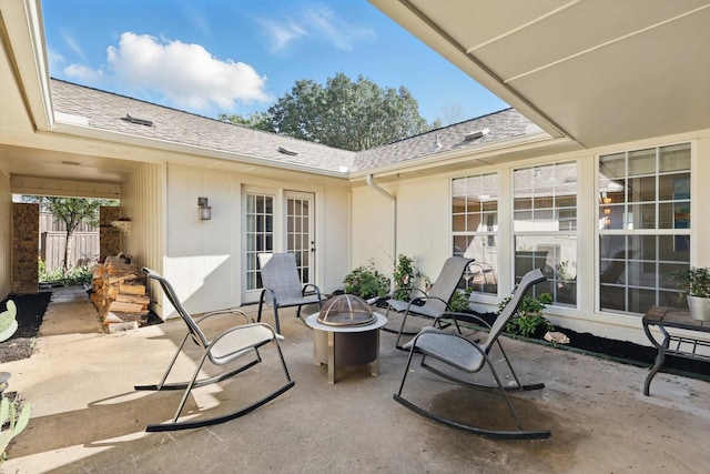 2739 Timberleaf Dr, Carrollton, TX 75006 - view of patio featuring an outdoor fire pit