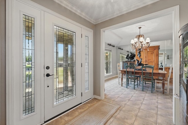 2739 Timberleaf Dr, Carrollton, TX 75006 - foyer featuring a chandelier and light tile patterned floors