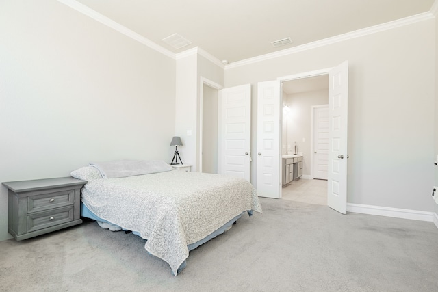 1302 Canyon Creek Rd, Wylie, TX 75098 - bedroom featuring crown molding, light carpet, and baseboards