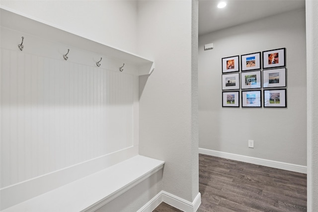 15532 Balham Pass, Fort Worth, TX 76247 - mudroom with baseboards, dark wood-type flooring, and recessed lighting