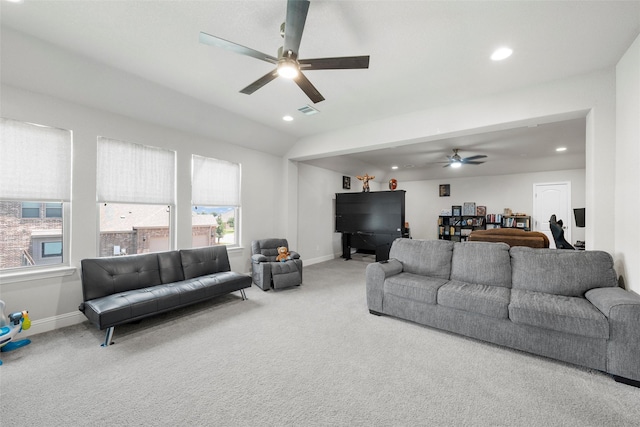 205 Big Creek Loop, Hewitt, TX 76643 - carpeted living area featuring baseboards, healthy amount of natural light, ceiling fan, and recessed lighting