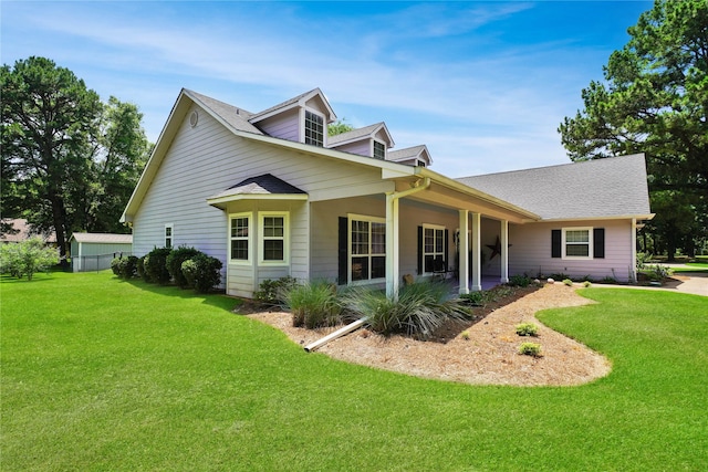 622 Green Meadow Trl, Holly Lake Ranch, TX 75765 - view of front of property with a front lawn and roof with shingles