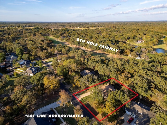 126 Saint Andrews Dr E, Mabank, TX 75156 - view of property location with a forest and property boundaries highlighted
