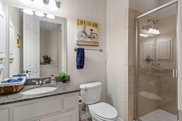 2505 Shoreline Dr, Keller, TX 76248 - full bath featuring toilet, vanity, and a shower stall
