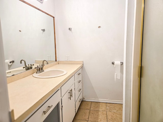 1155 Clay St, Canton, TX 75103 - bathroom featuring vanity, tile patterned floors, and baseboards
