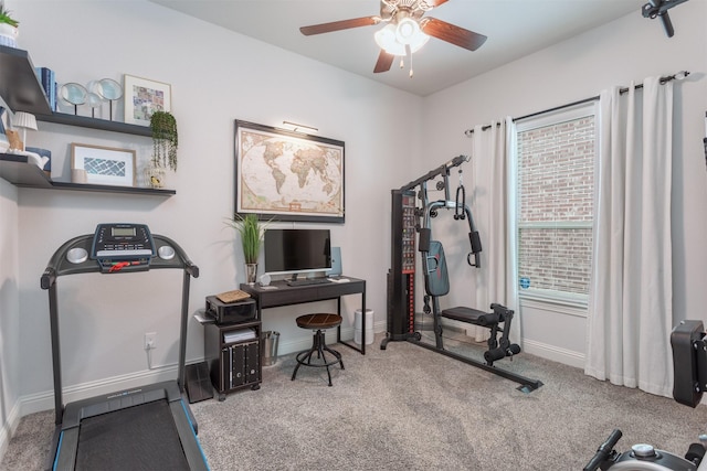 704 Granite Shoals Dr, Mckinney, TX 75071 - office space featuring carpet flooring, a ceiling fan, and baseboards