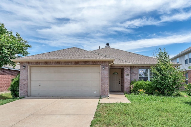 812 Piedmont Dr, Mckinney, TX 75071 - single story home with driveway, brick siding, an attached garage, and a shingled roof