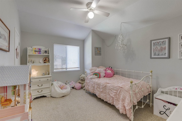 115 Roundup Rd, Waxahachie, TX 75165 - carpeted bedroom featuring lofted ceiling and a ceiling fan