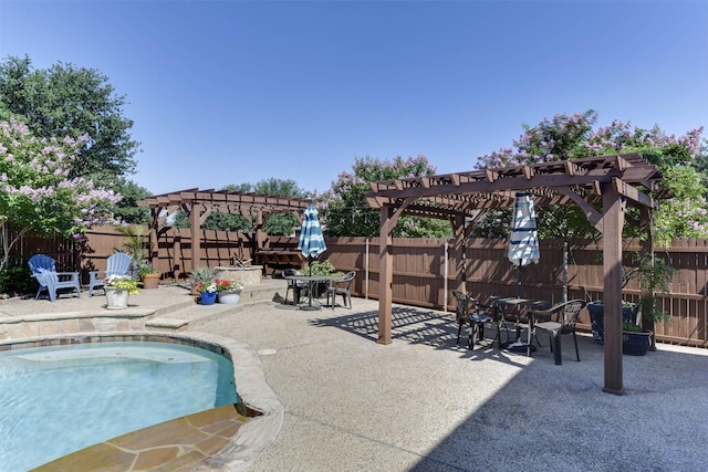 115 Roundup Rd, Waxahachie, TX 75165 - view of pool with a pergola, outdoor dining space, and a patio area