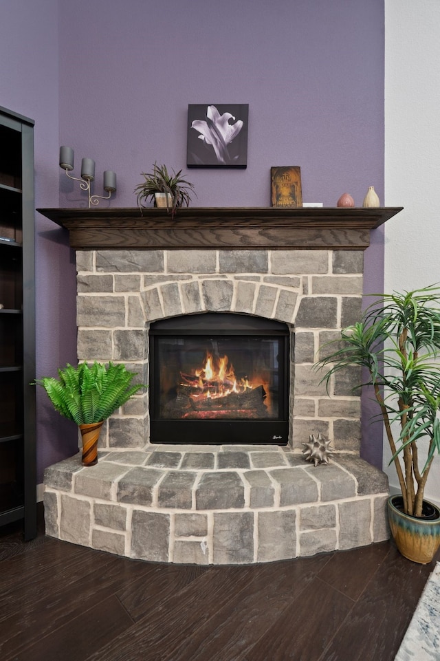 1809 13th St, Argyle, TX 76226 - detailed view of a fireplace and wood finished floors