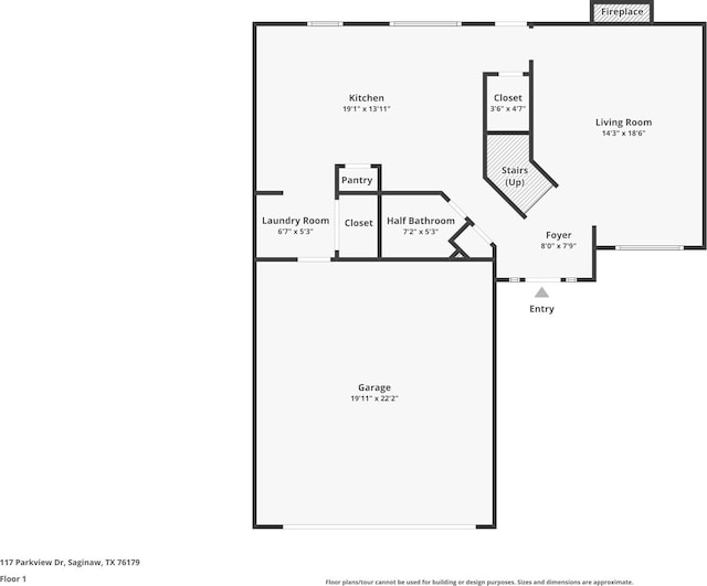 117 Parkview Dr, Saginaw, TX 76179 - floor plan / room layout