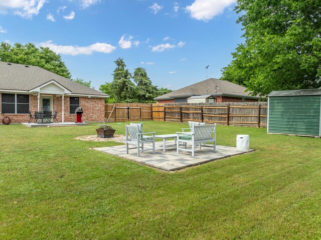 475 Maywood, Woodway, TX 76712 - view of yard featuring a fire pit and a patio area