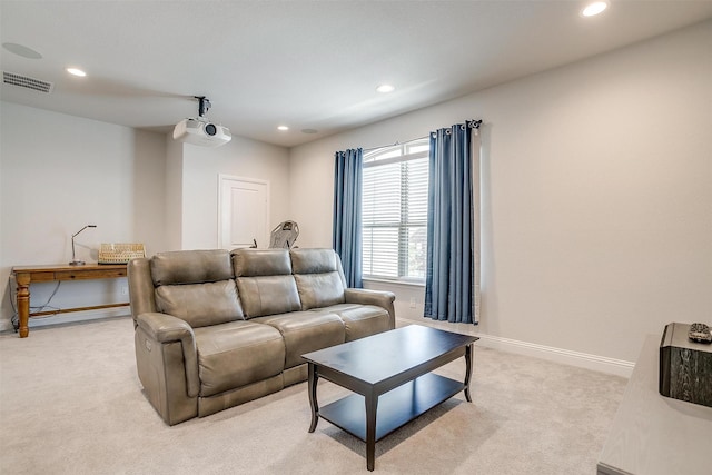 5825 Tuleys Creek Dr, Fort Worth, TX 76137 - living area with light carpet, recessed lighting, and baseboards