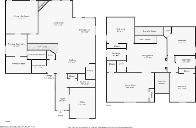 5825 Tuleys Creek Dr, Fort Worth, TX 76137 - floor plan / room layout