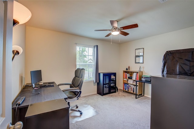 1805 Elderberry St, Royse City, TX 75189 - carpeted home office featuring a ceiling fan and baseboards