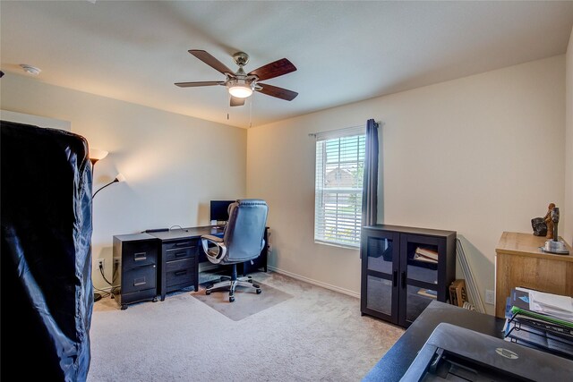 1805 Elderberry St, Royse City, TX 75189 - carpeted home office with ceiling fan and baseboards
