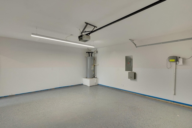 1408 Sebastian Dr, Forney, TX 75126 - garage with water heater, electric panel, and a garage door opener