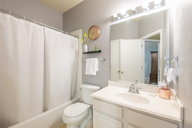 4017 Summerhill Ln, Fort Worth, TX 76244 - bathroom with toilet, vanity, and shower / bathtub combination with curtain