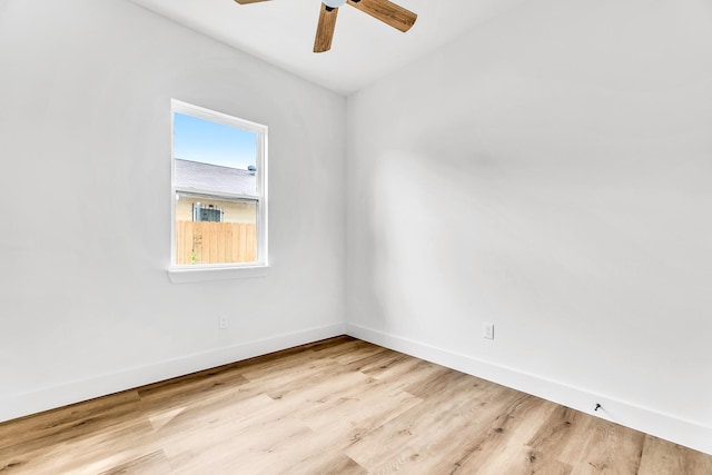 4017 Carl St, Dallas, TX 75210 - empty room featuring a ceiling fan, baseboards, and wood finished floors
