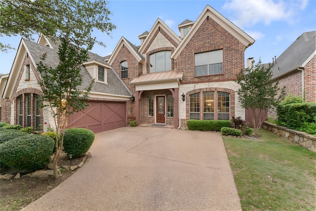 1503 Willingham Dr, Allen, TX 75013 - view of front of property with brick siding, concrete driveway, a garage, and a front lawn