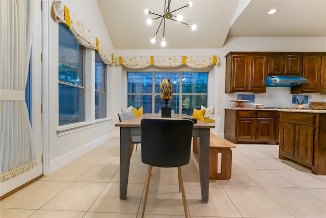 1503 Willingham Dr, Allen, TX 75013 - dining room featuring a chandelier, light tile patterned floors, and baseboards
