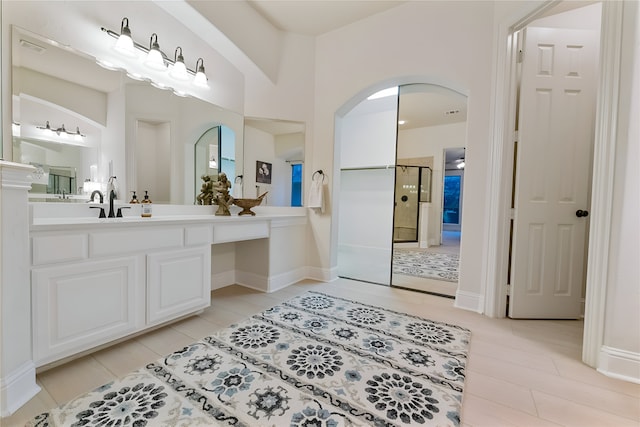 1503 Willingham Dr, Allen, TX 75013 - full bathroom featuring a shower stall, tile patterned floors, and vanity