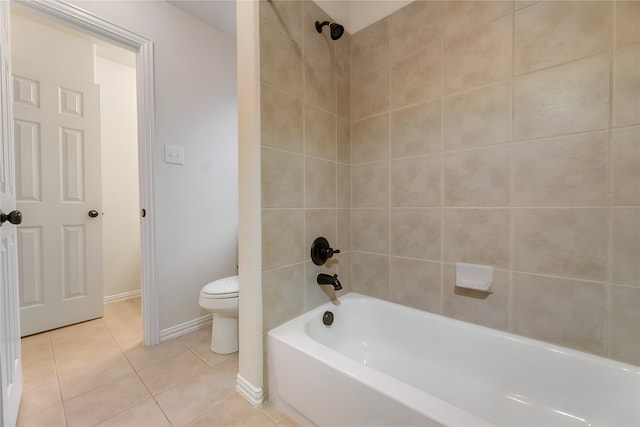 1503 Willingham Dr, Allen, TX 75013 - bathroom with toilet, tile patterned floors, tub / shower combination, and baseboards