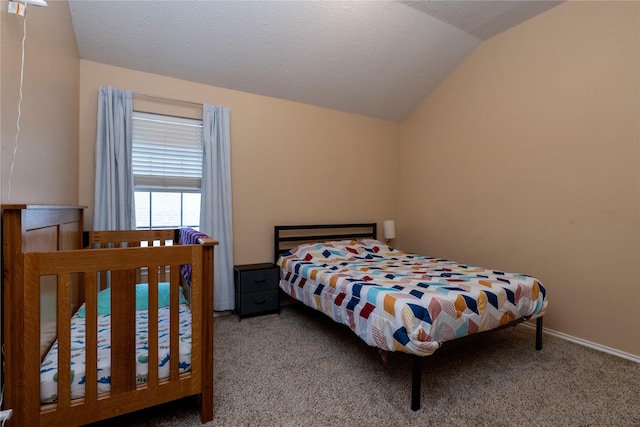 13412 Dove Ranch Rd, Fort Worth, TX 76262 - bedroom with vaulted ceiling, carpet floors, and baseboards
