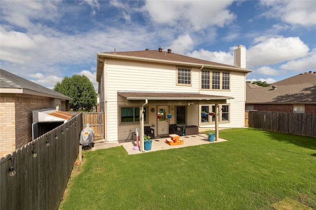 13412 Dove Ranch Rd, Fort Worth, TX 76262 - rear view of house featuring a patio and a chimney