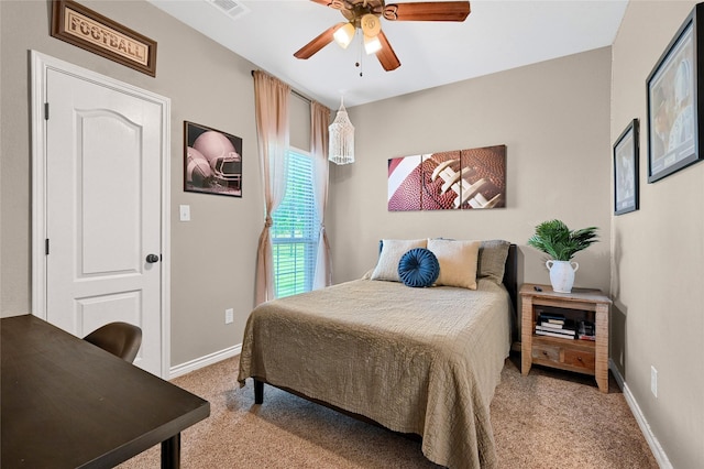 489 Roberts Run, Sherman, TX 75092 - bedroom featuring light colored carpet, baseboards, and a ceiling fan