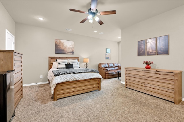 489 Roberts Run, Sherman, TX 75092 - carpeted bedroom with baseboards, recessed lighting, and a ceiling fan