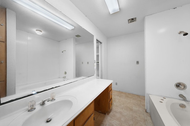 104 W Oak St, Yantis, TX 75497 - full bath with vanity, shower / tub combination, and tile patterned floors